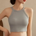 thumbnail image 1 of Leesechin Women's Ribbed Tank Tops Padded Crop Casual Basic Sleeveless Tops with Built in Bra Square Neck, 1 of 4