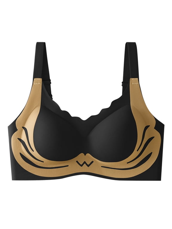 Women's Sexy Backless Push-Up Bra Seamless U-Shaped Underwear Soft Comfortable Everyday Wear Mesh Splicing