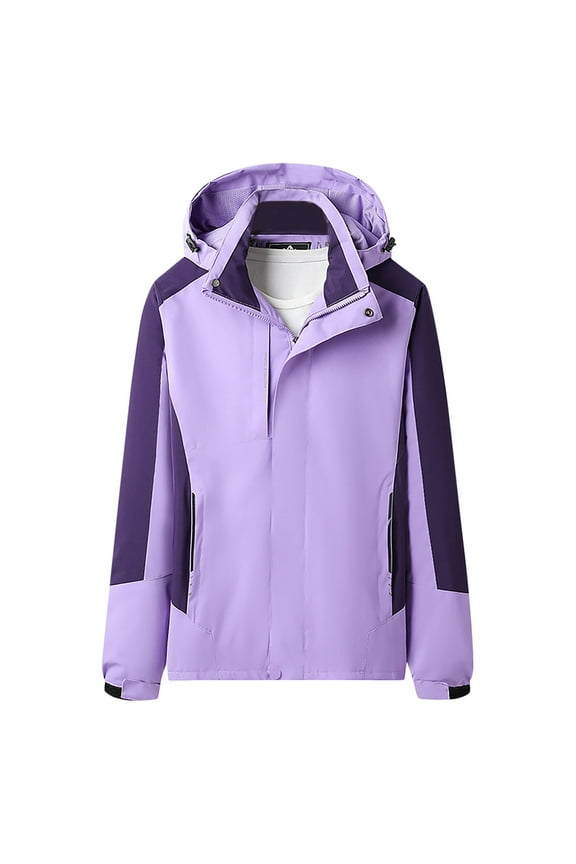 Leesechin Women's Softshell Jacket with Hood, Lightweight Thermal Fleece Lined Windproof Water Repellent Coat for Hiking Running