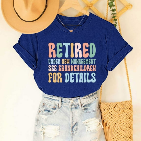 Leesechin Women's Summer Graphic Letter Print Tee Short Sleeve Round Neck T Shirt Tops Blue