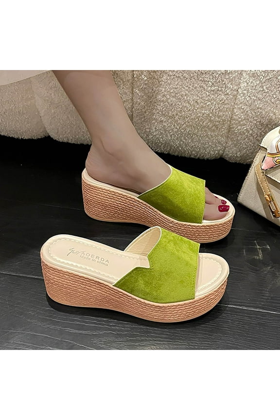 Leesechin Women's Wedge Sandals Wide Width Women Shoes Fashion Open Toe Platform Sandals