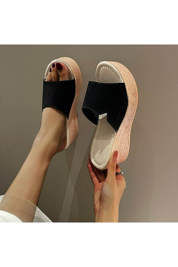 Leesechin Women's Wedge Sandals Wide Width Women Shoes Fashion Open Toe Platform Sandals