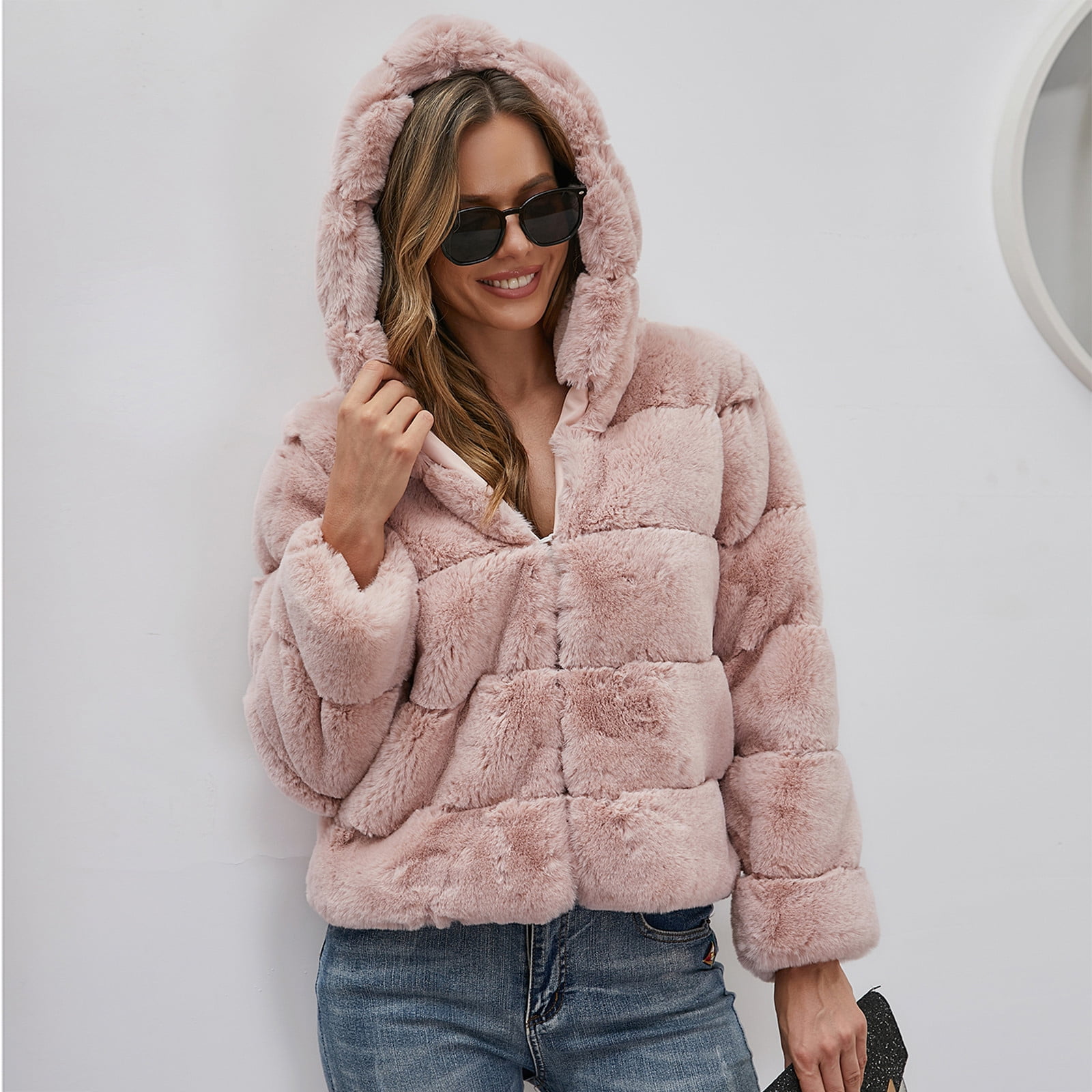 【I AM MARI】Helrin Puff Lace Short Jacket Leesechin Women's Winter Furry Long Sleeve Zipper Faux Fur