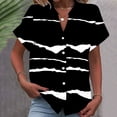 thumbnail image 1 of Leesechin Womens Button Down Shirts Cotton Striped Dress Shirt Long Sleeve Collared Office Work Pinstripes Blouses Tops, 1 of 5
