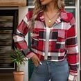 thumbnail image 1 of Leesechin Womens Cottage Escape Flannel Long Sleeve Plaid and Solid Color Clothes, Fitted Button Down, 1 of 3