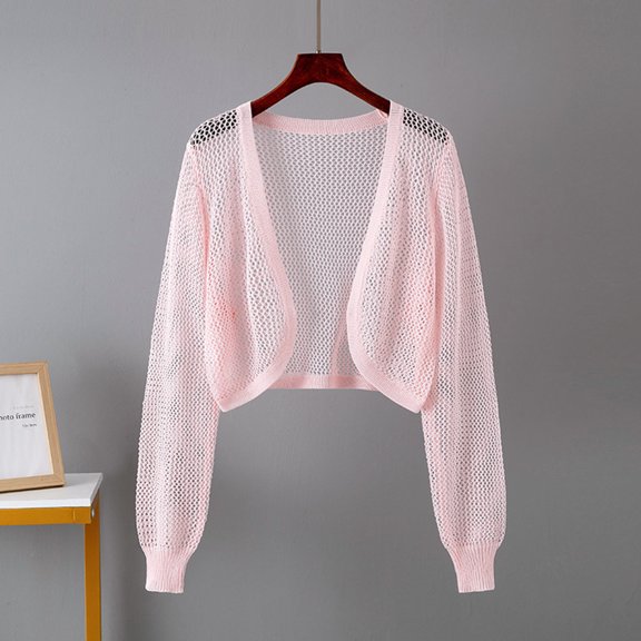 Leesechin Womens Crochet Summer Cardigan Shrug 2024 Lightweight Open Front Hollow-out Batwing Cardigan Sweater Outwear