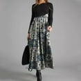 thumbnail image 1 of Leesechin Womens Dresses Summer Slim Long-Sleeved Long Bohemian Printed Dress, Fall Dresses for, 1 of 4