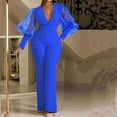thumbnail image 1 of Leesechin Womens Jumpsuits Trendy Plus Size WinterSolid Sequins Patchwork Long Sleeve V-Neck Bodysuit, 1 of 6