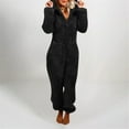 thumbnail image 1 of Leesechin Womens Nightgown Unisex Adult Onesie Hoody Nightwear Zipper Up Pockets Long Sleeve Plush Jumpsuit on Clearance, 1 of 7