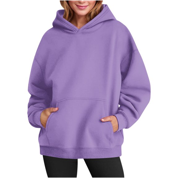 Leesechin Womens Oversized Hoodies Fleece Sweatshirts Long Sleeve Sweaters Pullover Fall Clothes with Pocket
