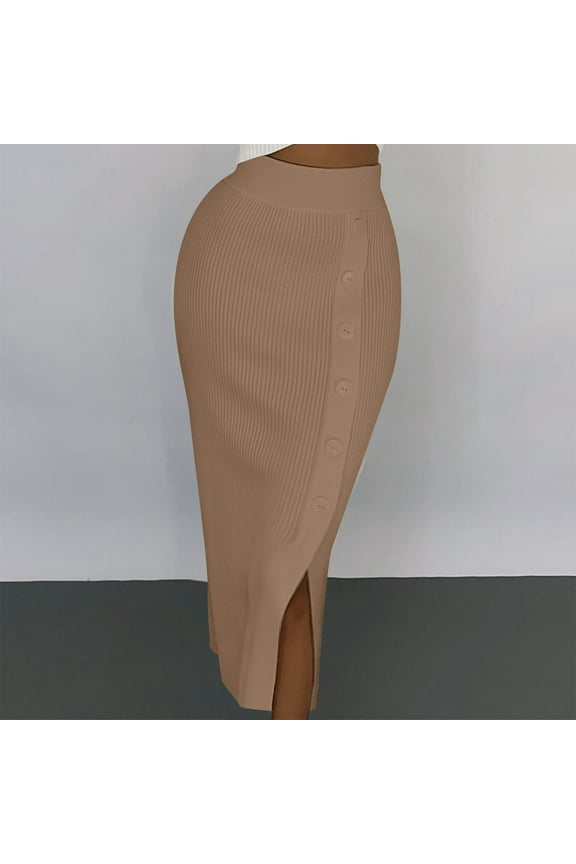 Leesechin Womens Skirts Floral Sexy Slit Half Body Sweater