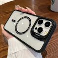 thumbnail image 1 of Folding Camera Holder Bracket Stand Phone Case For iPhone 14 11 13 12 15 Pro Max XR XS X 6 7 8 Plus SE Magnetic Hard Clear Cover Gift CYH, 1 of 7