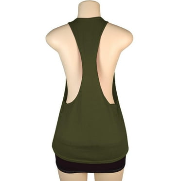 Leesechin Womens Tank Tops Solid Color Round Neck Sleeveless Tops