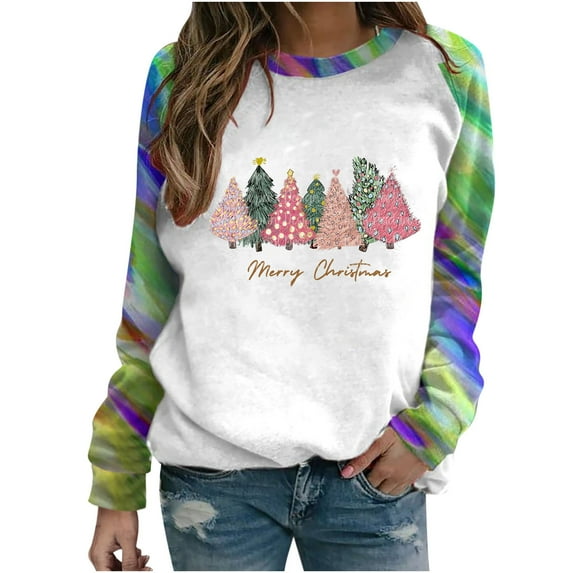 Leesechin Womens Tops Long Sleeve Christmas Clearance