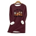 thumbnail image 1 of Leesechin Womens Tops Long Sleeve Deals Thick Fleece Sweatshirt Winter Velvet Warm Underwear Top in Clearance, 1 of 3