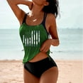 thumbnail image 1 of Leesechin Womens Two-Piece Tankini Set Cow Skull with Leopard Print Sets Swimwear Tankini Top Sets Swimwear, 1 of 3