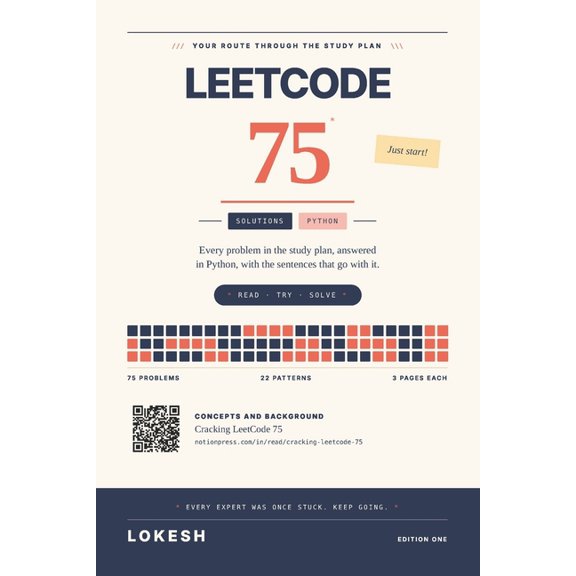 LeetCode 75 Solutions - Python: 6x9 Edition, (Paperback)