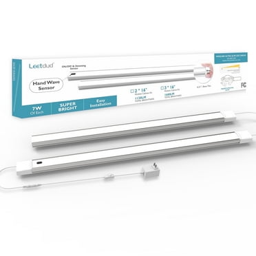Leetdud Under Cabinet Lighting Hand Wave ON/OFF Motion Activated Sensor-16 in 4000K Dimmable LED 2PCS, Bright, Ultra Thin Under Counter Light