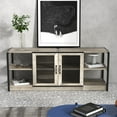 thumbnail image 1 of Leeten Industrial  Gray TV Stand for 65 70 inch TV, TV Cabinet with 2 Doors & Shelves, Living Room Media Console Table, Entertainment Center, 1 of 7