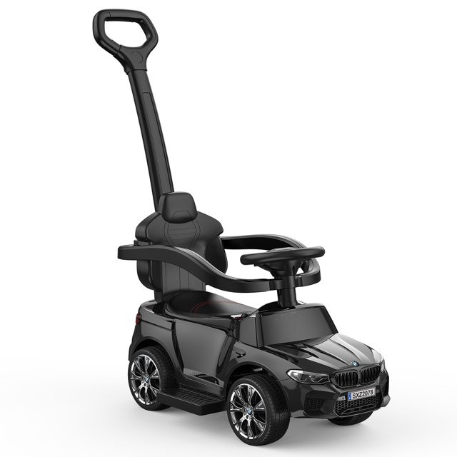 Leeten Ride On Push Car for Toddlers Age 1 2 3, Kids Ride On Toy Cars for 1 - 3, with Music, LED Lights and Horn and Controllable Push Handle, Black