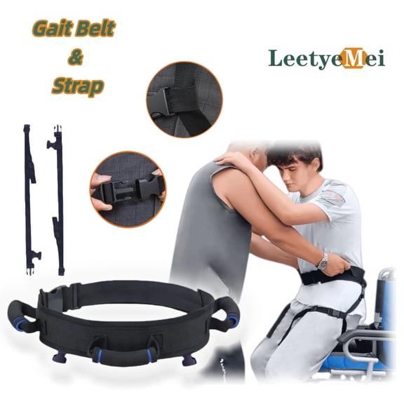 Leetye Mei Transfer Gait Belt with Leg Elderly Strap Seniors Gate Belt Lift Patient Walking Mobility Nursing Safety Patient Assist Bariatric, Elderly, Handicap