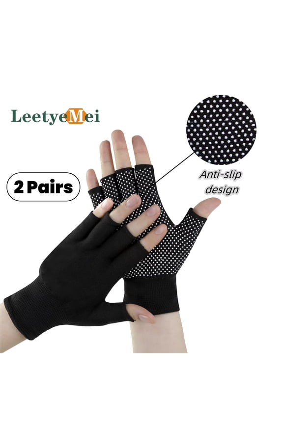 Lightweight Non-Slip Breathable Unisex Exercise Half-Finger Gloves, 2 Pack