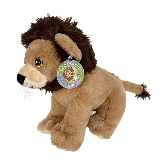 Leeu the Lion Eco 8 Inch Plush Stuffed Animal, Sustainable Safari Wildlife Toy