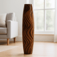 thumbnail image 1 of Leewadee 28" Large Wooden Floor Vase, Handmade Flower Holder, 1 of 7