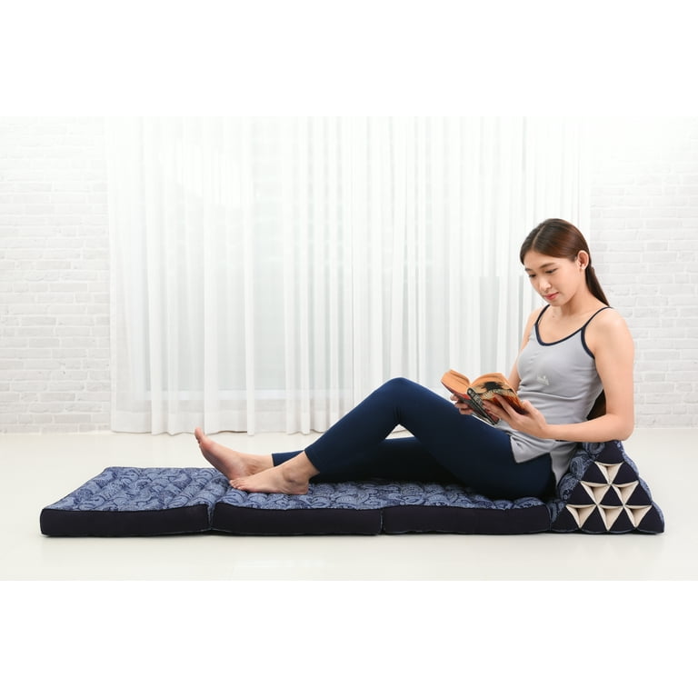 Leewadee 3 Fold Mat with Triangle Cushion Comfortable TV Pillow