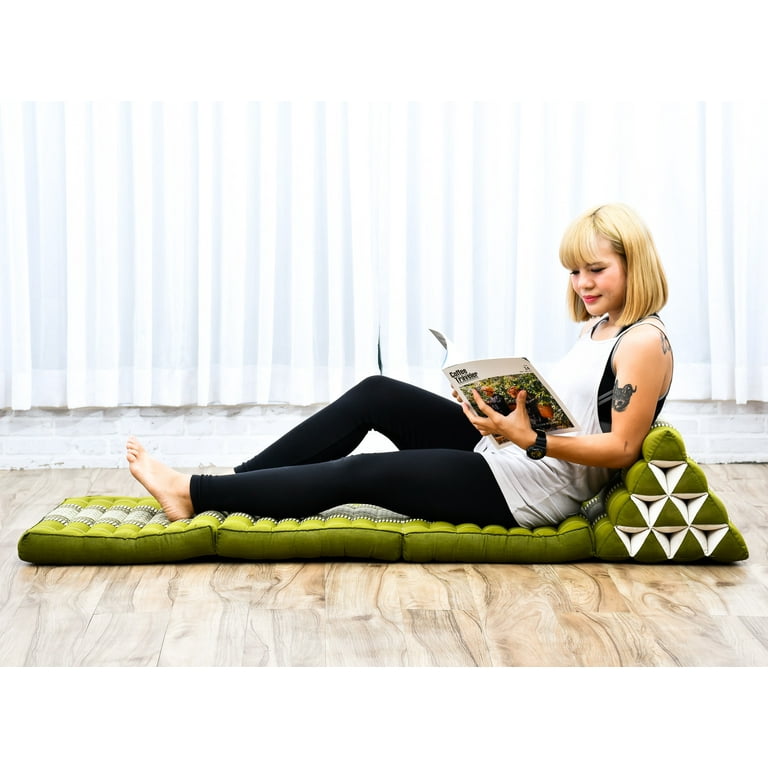 Leewadee 3-Fold Mat with Triangle Cushion, Kapok Foldable Mattress