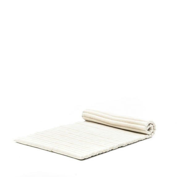Leewadee - Foldable Floor Mattress - Japanese Roll Up Futon -Trifold Tatami Mat- Guest Floor Bed - Camping Mattress - Thai Massage Mat, Kapok Filled, Black White