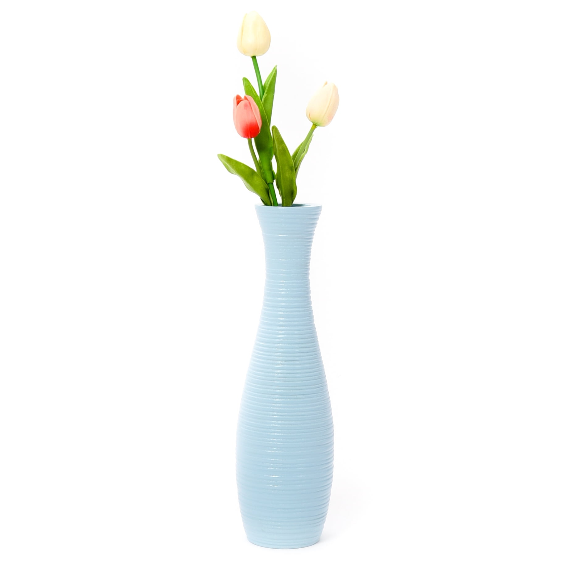 Leewadee - Light Blue Floor Vase for Pampas Grass, Large Flower Vase ...