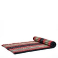 thumbnail image 1 of Leewadee Rollable Floor Mat L – Comfortable and Rollable Thai Mattress, Soft Massage Mat Filled with Kapok, Perfect to Use as a Sleeping Mat 75 x 39 inches, Black Red, 1 of 9
