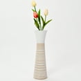 thumbnail image 1 of Leewadee - White Wash Floor Vase for Pampas Grass, Large Flower Vase for Home Decor,  Resin, 1 of 7