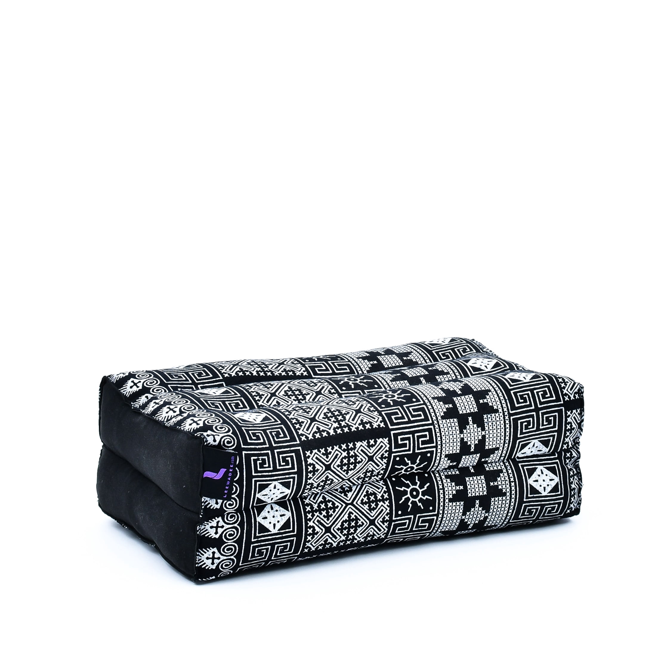 Leewadee Yoga Block - Floor Cushion for Yoga Practice, Meditation Seat Cushion for Workouts Filled with Kapok, 14 x 7 x 4.5″, Black