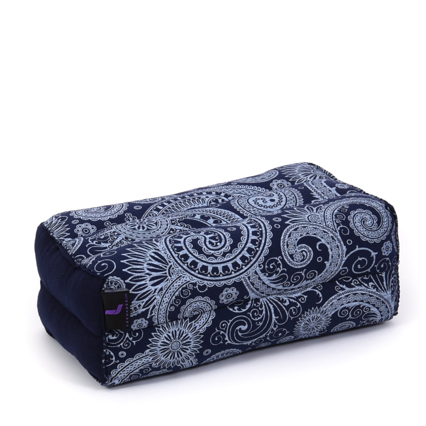 Leewadee Yoga Block - Floor Cushion for Yoga Practice, Meditation Seat Cushion for Workouts Filled with Kapok, 14 x 7 x 4.5″, Blue