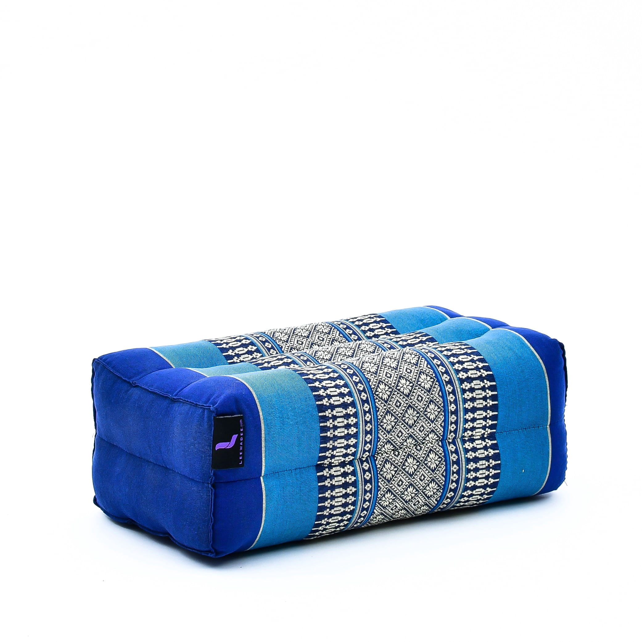 Leewadee Yoga Block - Floor Cushion for Yoga Practice, Meditation Seat Cushion for Workouts Filled with Kapok, 14 x 7 x 4.5″, Blue