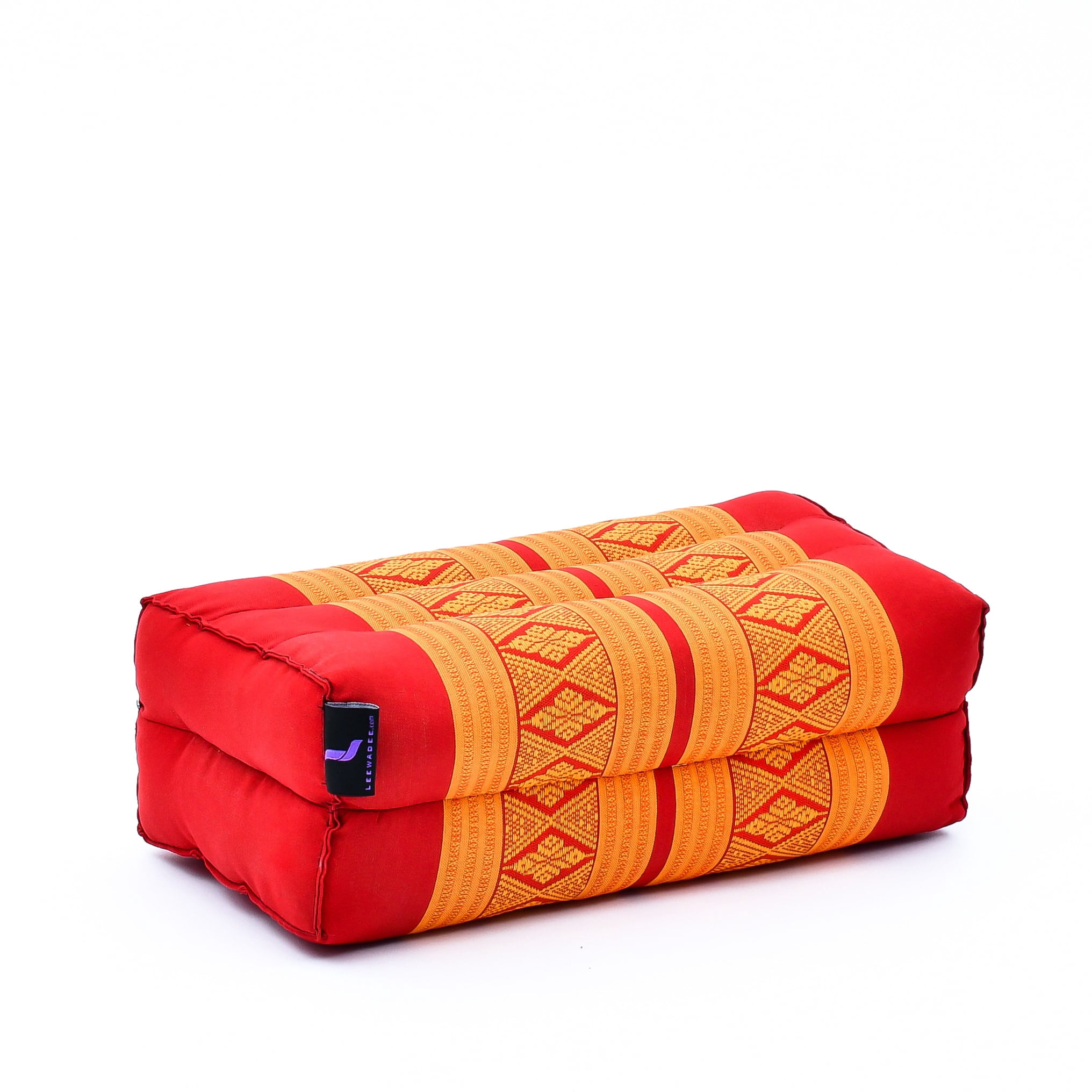 Leewadee Yoga Block - Floor Cushion for Yoga Practice, Meditation Seat Cushion for Workouts Filled with Kapok, 14 x 7 x 4.5″, Orange