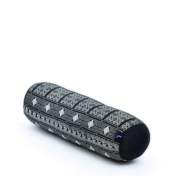 Leewadee Small Yoga Bolster  Shape-Retaining Cervical Neck Roll, Tube Pillow for Comfortable Reading, Kapok Filling,  Black