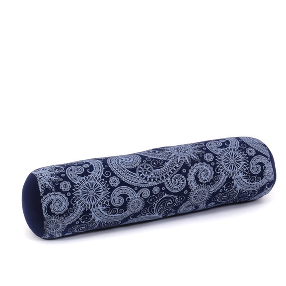 Leewadee Yoga Bolster – Shape-Retaining Cervical Neck Roll, Tube Pillow for Comfortable Reading, Made of Kapok, 20 x 6 x 6 inches, Blue White