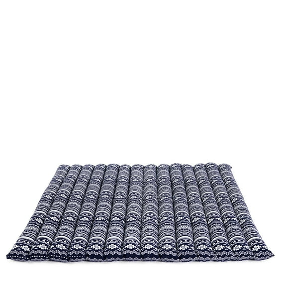 Leewadee Zabuton Seating Cushion – Square Floor Seat for Meditation Exercises, Light Yoga Mat Filled with Kapok, Blue White