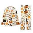 thumbnail image 1 of Leey-Word Matching Halloween Pajamas for Family Pajamas Set Long Sleeve Sleepwear Button-Down Pjs Sets Two-Pieces Loungewear with Pockets, 1 of 7