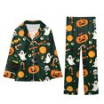 thumbnail image 1 of Leey-Word Matching Halloween Pajamas for Family Pajamas Set Long Sleeve Sleepwear Button-Down Pjs Sets Two-Pieces Loungewear with Pockets, 1 of 7