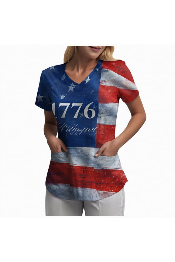 1776 250th Anniversary Declaration of Independence 2026 T-Shirt 4th Of July Shirts Women(Dark Blue,L)