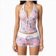 thumbnail image 1 of Leey-World 2 Piece Y2k Polka Dot Halter Bikini with Shorts 2000s Bathing Suit Set Summer Vacation Cute Beach Tankini Swimsuit(White,XL), 1 of 7