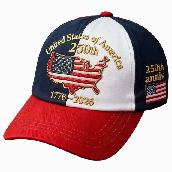 Leey-World 250 Anniversary USA Hat Baseball Cap for Men Women Embroidered,Red
