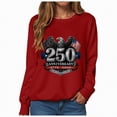 thumbnail image 1 of Leey-World 250 Years America Anniversary 250th Independence Day Freedom T-Shirt Patriotic Shirts for Women(Red,L), 1 of 9