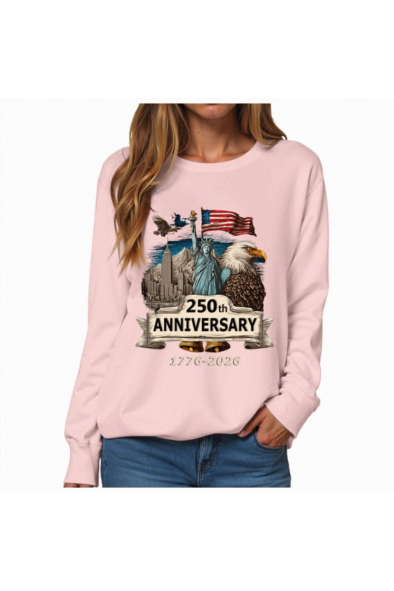 250 Years American 1776 2026 250th USA Birthday 4th of July T-Shirt 4th Of July Shirts for Women(Pink,M)