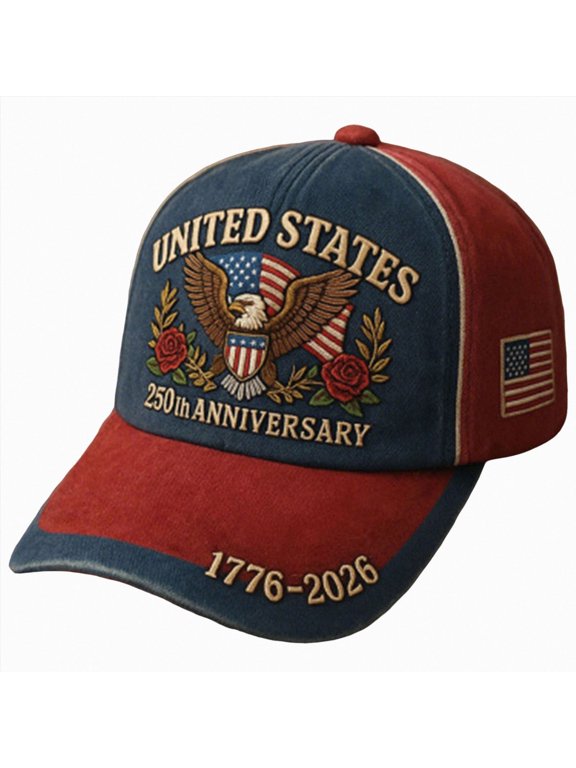 250th Anniversary USA Hat - Custom United States 250th Anniversary Hat 3D Printed Baseball Cap,Blue