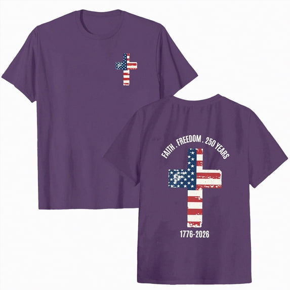 Leey-World 250th Anniversary Usa Shirt V Neck 4th of July Shirts Women American Flag Patriotic Shirts USA Star Stripes Graphic T Shirt Short Sleeve Summer Tees(Purple,S)